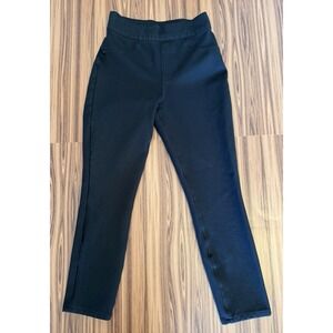 Spanx Pull On Ponte Knit Ankle Pants Stretch Minimalist Classic Black Size S